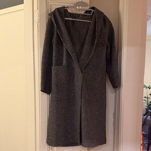 Women’s black and grey long coat